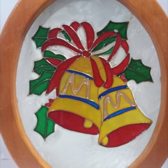 Vintage Stained Glass Christmas Bells Christmas Ornament Sun-catcher - Picture 3 of 6